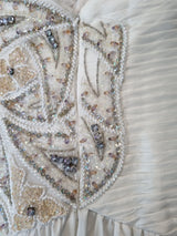 Imoda Ivory Sweetheart Ruched Pleated Gathered Embellished Wedding Dress Sz 813