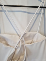 Giovanni White Knit Beaded Rope Evening Bridesmaid Dress Sz 1013