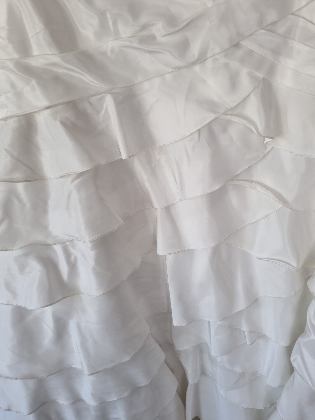 Imoda Ivory Taffeta Sweetheart Ruched Bead Full A-line Train Wedding Dress Sz 104