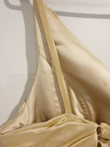 Suga Pash Gold taffeta ruched v neck maid of honour wedding dress size 128