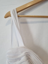 Imoda White Chiffon Sweetheart Beaded Ruched Empire Wedding Dress Sz 126