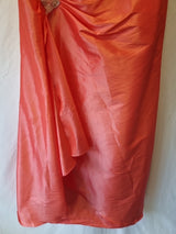 Imoda Coral Taffeta Ruched Beaded Strapless Evening Bridesmaid Dress Sz 182