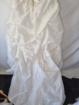 Imoda Ivory Taffeta Sweetheart Ruched Full A-line Train Wedding Dress Sz 148