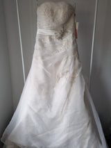 iModa Ivory Straps/Strapless Organza Ruched Beaded Lace AppliqueWedding Dress 140