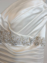 Essence ivory satin sweetheart beaded wedding dress au 74