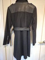 Guess Black Military Trench Wool Blend Coat Jacket Size Xs7