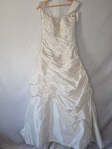 Imoda Ivory Taffeta Sweetheart Ruched Full A-line Train Wedding Dress Sz 140