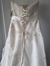 iModa Ivory Straps/Strapless Organza Ruched Beaded Lace AppliqueWedding Dress 1411