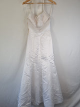 Imoda White Satin Tulle Beaded Sequin Backless Halter Neck Wedding Dress Sz 86