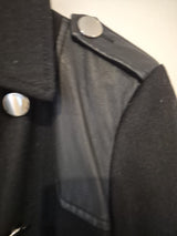 Guess Black Military Trench Wool Blend Coat Jacket Size Xs5