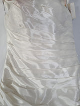 Imoda Ivory Taffeta Sweetheart Ruched Full A-line Train Wedding Dress Sz 144