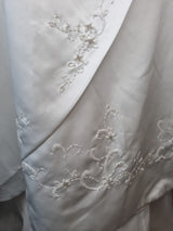 Imoda Ivory Satin Sweethesrt Beaded Train Wedding Dress Sz 89