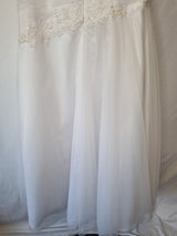 Imoda White Satin Tulle Beaded Applique Ruched Wedding Dress Sz 1211