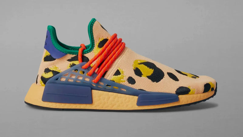 Adidas x Pharrel Williams HU NMD Animal Print Amber Orange Blue HP3221 US 94