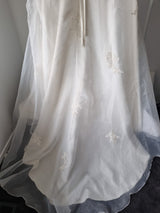 iModa Ivory Straps/Strapless Organza Ruched Beaded Lace AppliqueWedding Dress 148