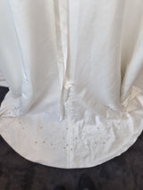 Imoda Ivory Satin Sweethesrt Beaded Train Wedding Dress Sz 816