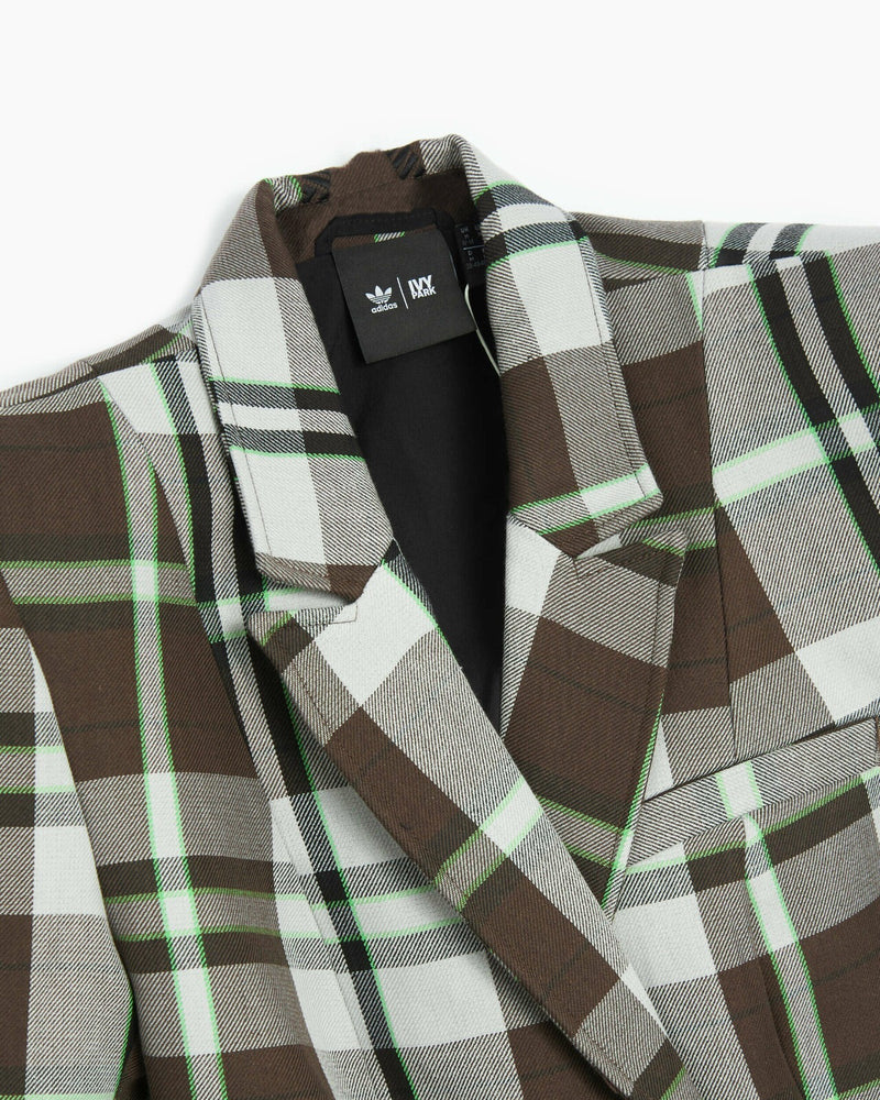 Adidas x Ivy Park Beyonce Mini Skirt Tailored Dress Suit Plaid Brown HG2366 S5