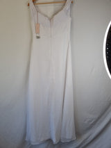 Imoda White Chiffon Sweetheart Off Shoulder Beaded Crystal Wedding Dress Sz 148