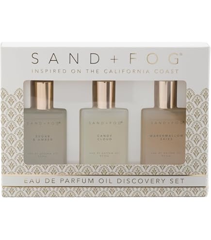 Sand + Fog Eau De Parfum Oil 3 x 15ml Set Sugar & Amber, Candy Cloud, Marshmallow Skies