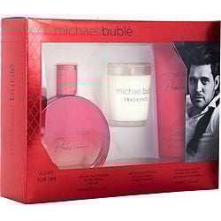 Michael Buble Passion By Michael Buble Eau De Parfum Spray 3.4 Oz & Body Lotion 3.4 & Candle