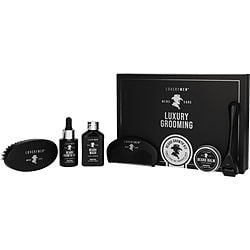 Beard Growth Kit: Growth Oil 1 Oz & Beard Balm 0.7 Oz & Beard Wash 2 Oz & Derma Roller & Boar Bristle Brush & Wooden Comb & E-book & Gift Box