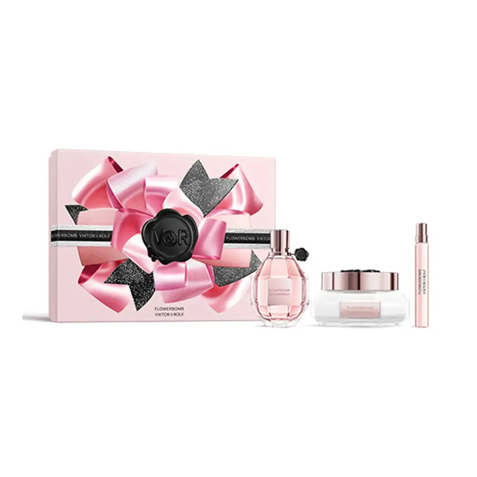 Viktor & Rolf Flowerbomb Eau De Parfum 100ml + Body Cream 200ml + Travel 10ml Gift Set