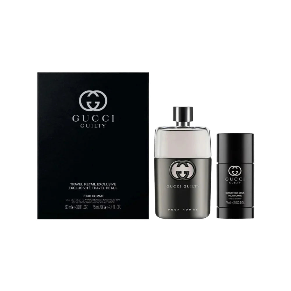 Gucci Guilty Pour Homme Eau De Toilette Spray 90ml + Deodorant Stick 75g Gift Set