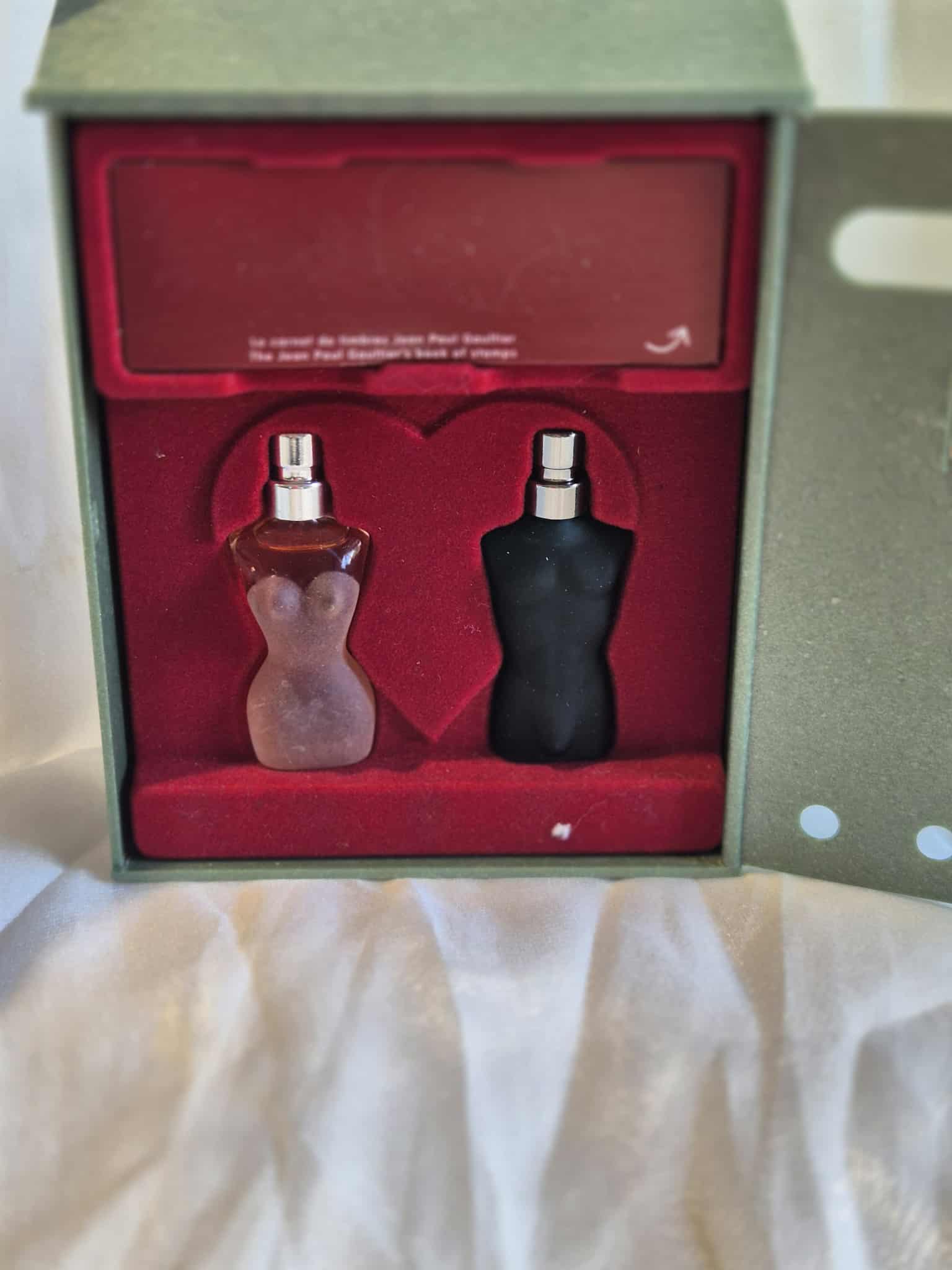 Jean Paul Gaultier Classique + Le Male EDT x 3.5ml in Post Box with Stamps Collectable Item