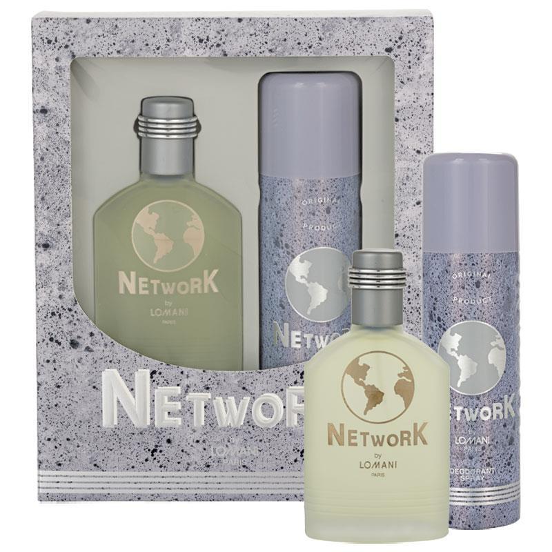 Lomani Network Eau De Toilette Spray 100ml + Deodorant Spray 200ml Gift Set