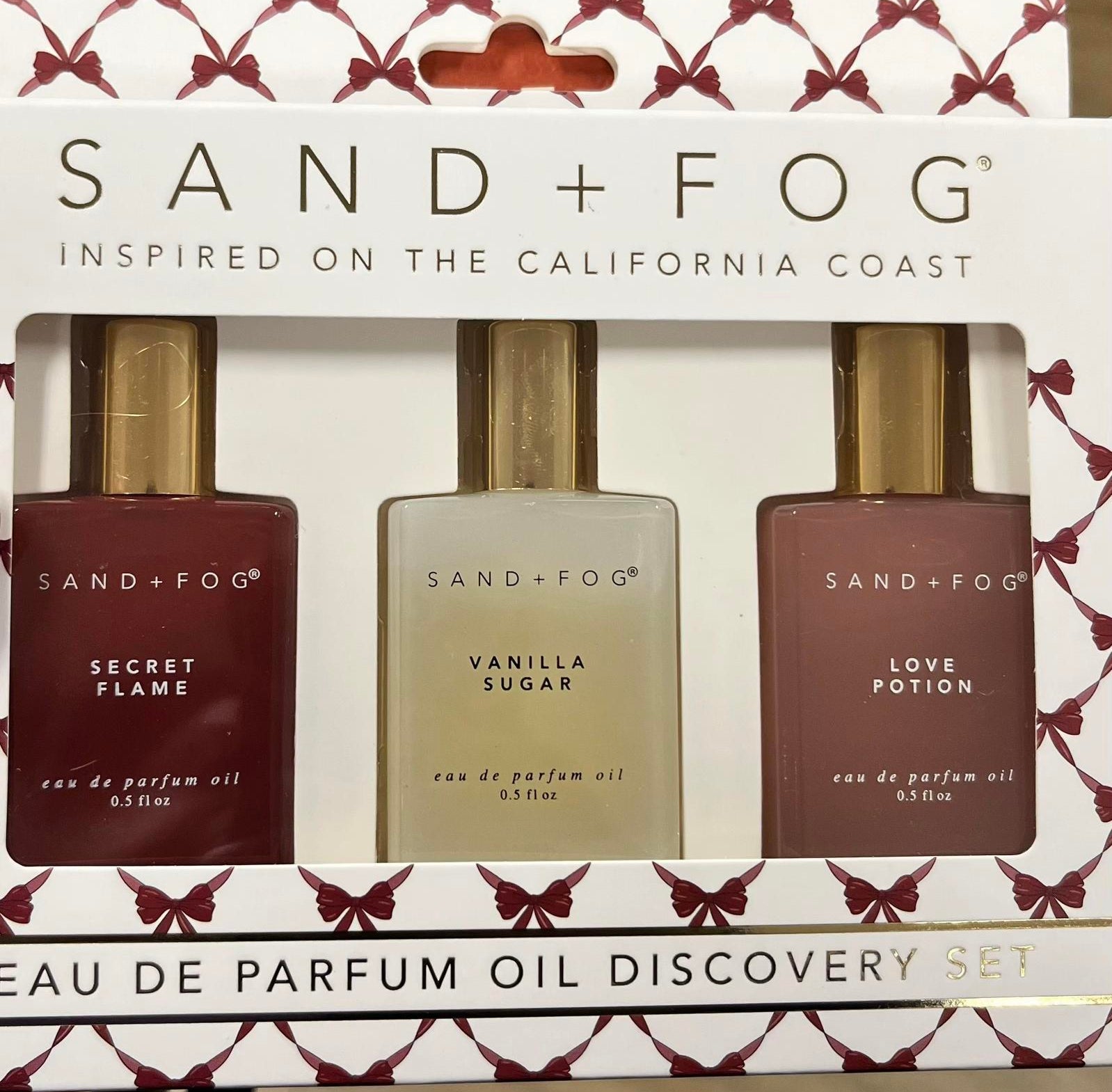 Sand + Fog Eau De Parfum Oil Discovery Set 3 x 15ml Secret Flame Vanilla Sugar Love Potion