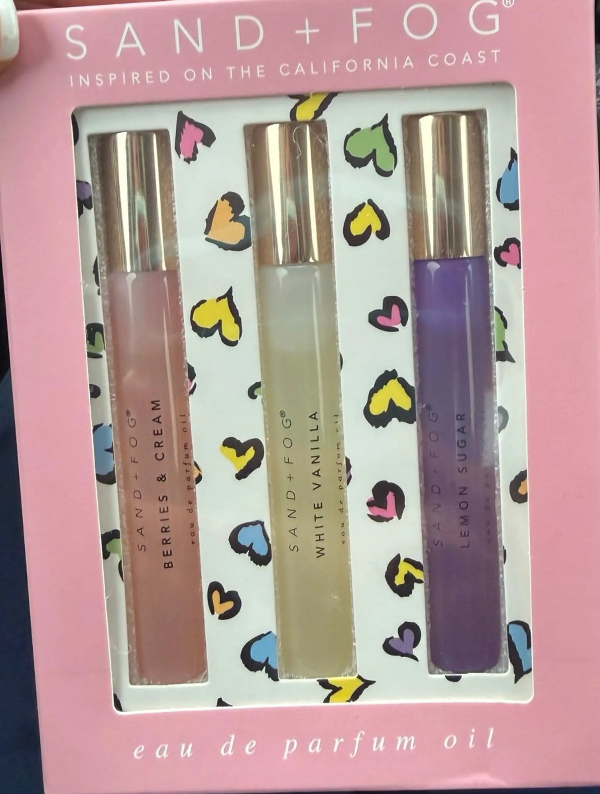 Sand + Fog Eau De Parfum Oil Set 3 x 10ml Rollers Berries & Cream, White Vanilla, Lemon Sugar