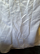 iModa White Strapless Satin Beaded Diamante A-line Deb Wedding Dress Size 10