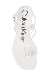 Calvin Klein Shilo Clear Mesh Soft White Patent Summer Sandal E6708 Size 37