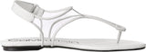 Calvin Klein Shilo Clear Mesh Soft White Patent Summer Sandal E6708 Size 37
