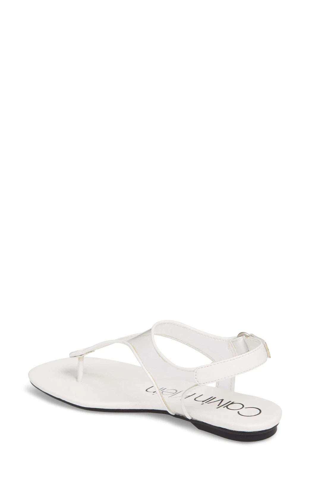 Calvin Klein Shilo Clear Mesh Soft White Patent Summer Sandal E6708 Size 39