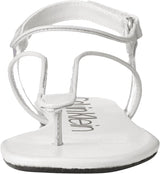 Calvin Klein Shilo Clear Mesh Soft White Patent Summer Sandal E6708 Size 37