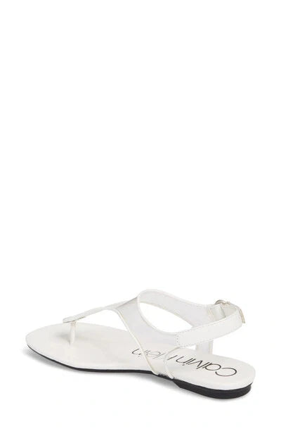 Calvin Klein Shilo Clear Mesh Soft White Patent Summer Sandal E6708 Size 39